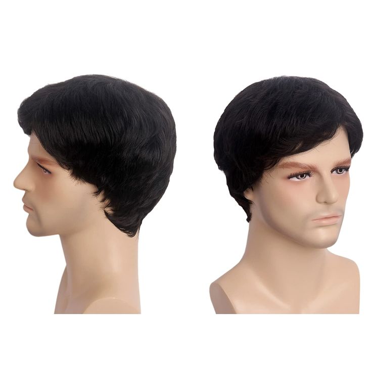 Men Short Hair Wig Cap