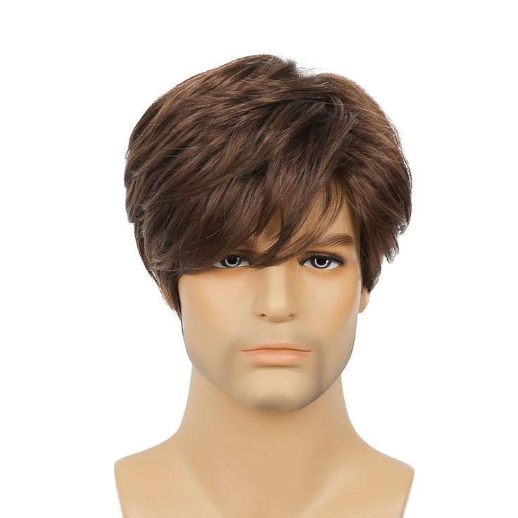 Men Short Hair Wig Cap