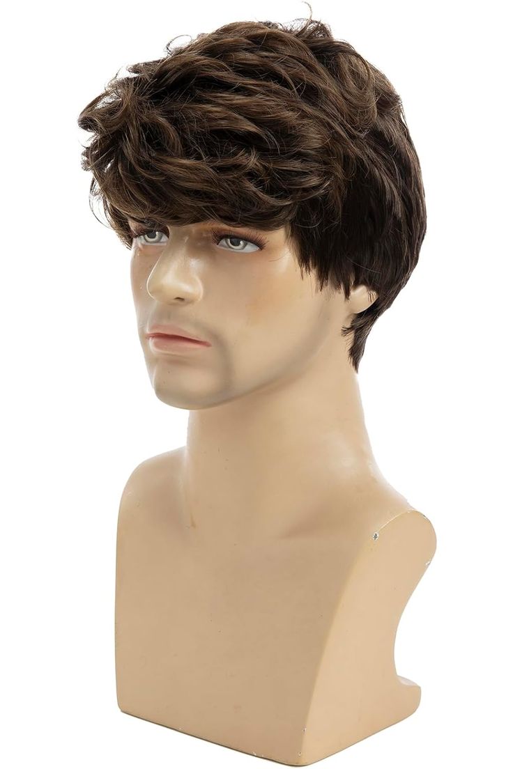 Men Short Hair Wig Cap
