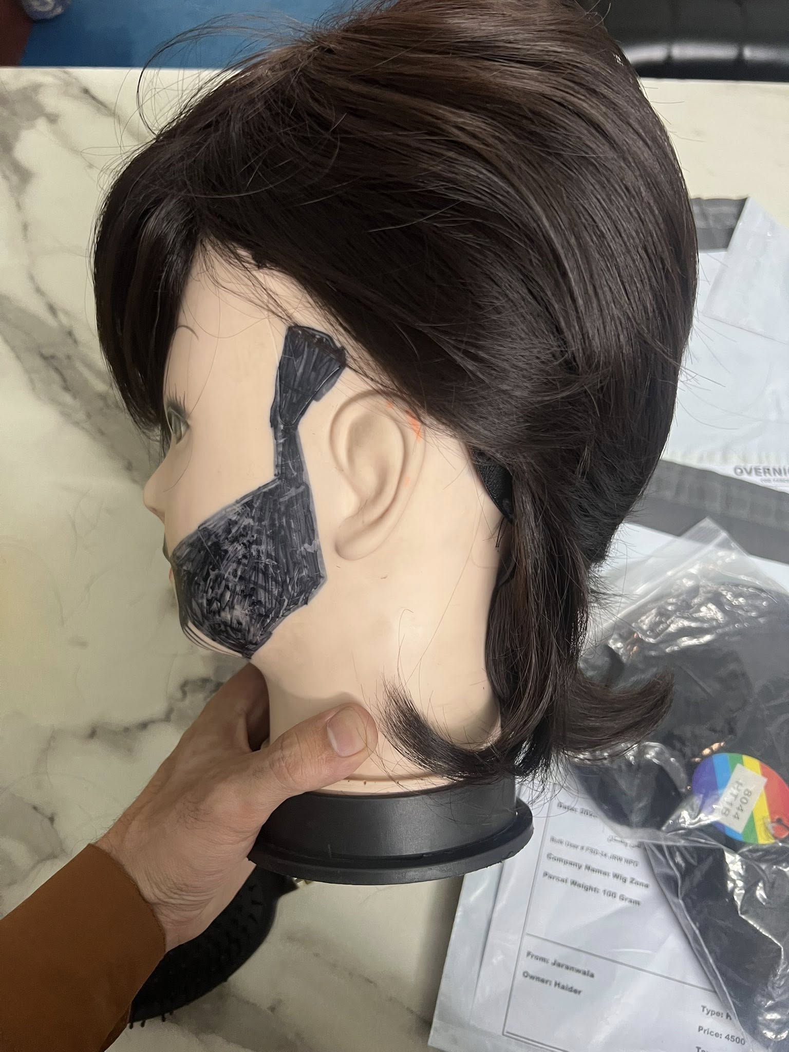 Men Long Hair Wigs Cap