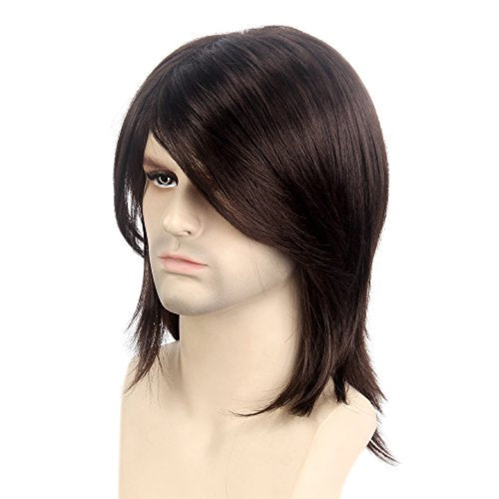 Men Long Hair Wigs Cap